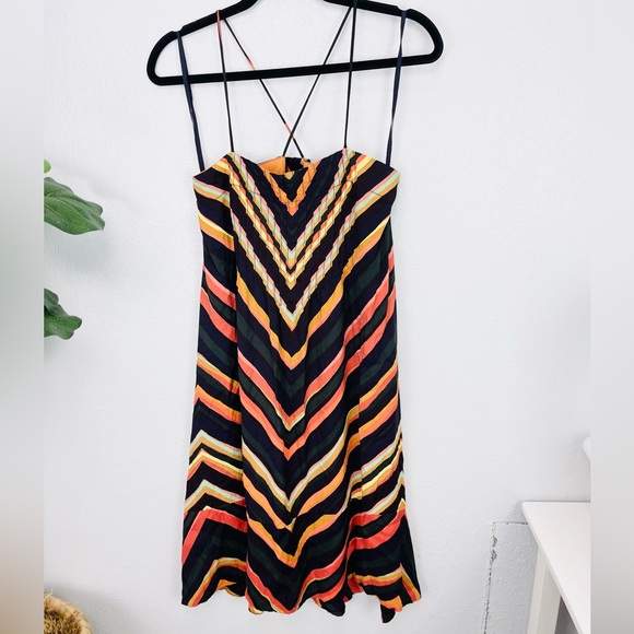 Anthropologie Runi Chevron Slip Dress Size XSP - Picture 3 of 8